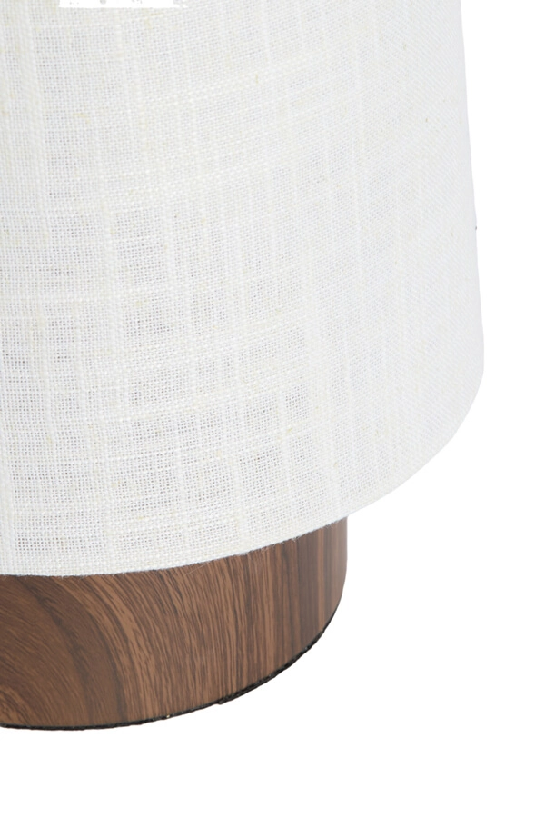 Table lamp white Howie with dark wood Ø 19cm Light & Living 8717807759414
