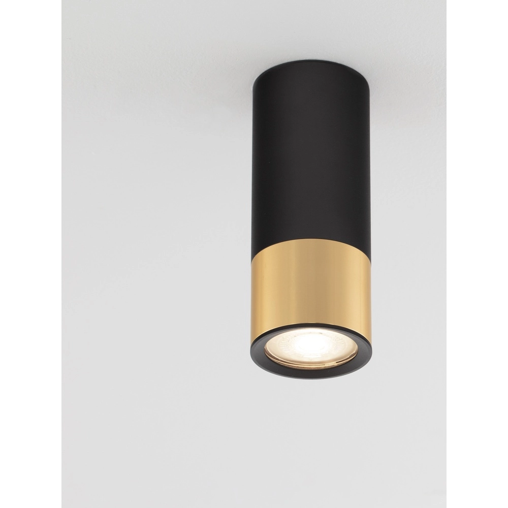 Ceiling spotlight Picto 15cm black with gold
