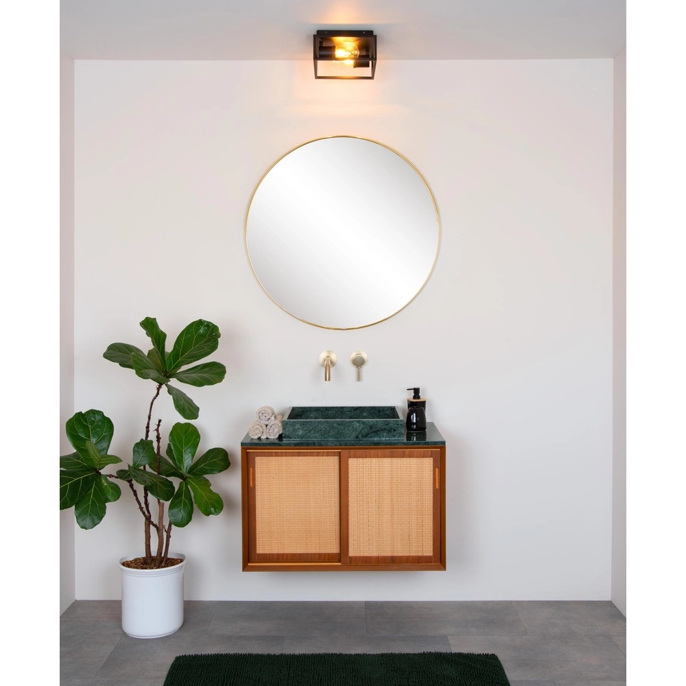 Black wall lamp Carlyn 2-light bathroom IP54 Lucide 5411212271709