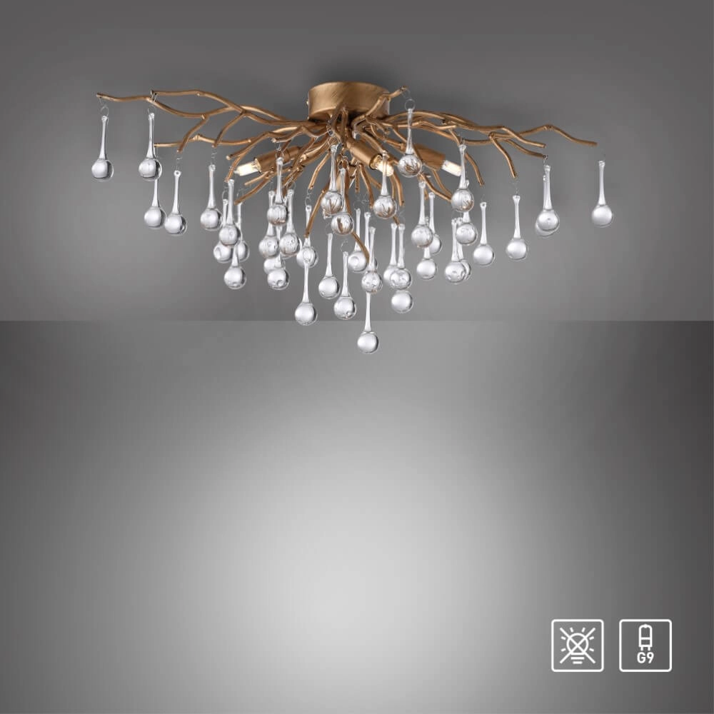 Chandelier Icicle brass 60cm Paul Neuhaus 4012248352069