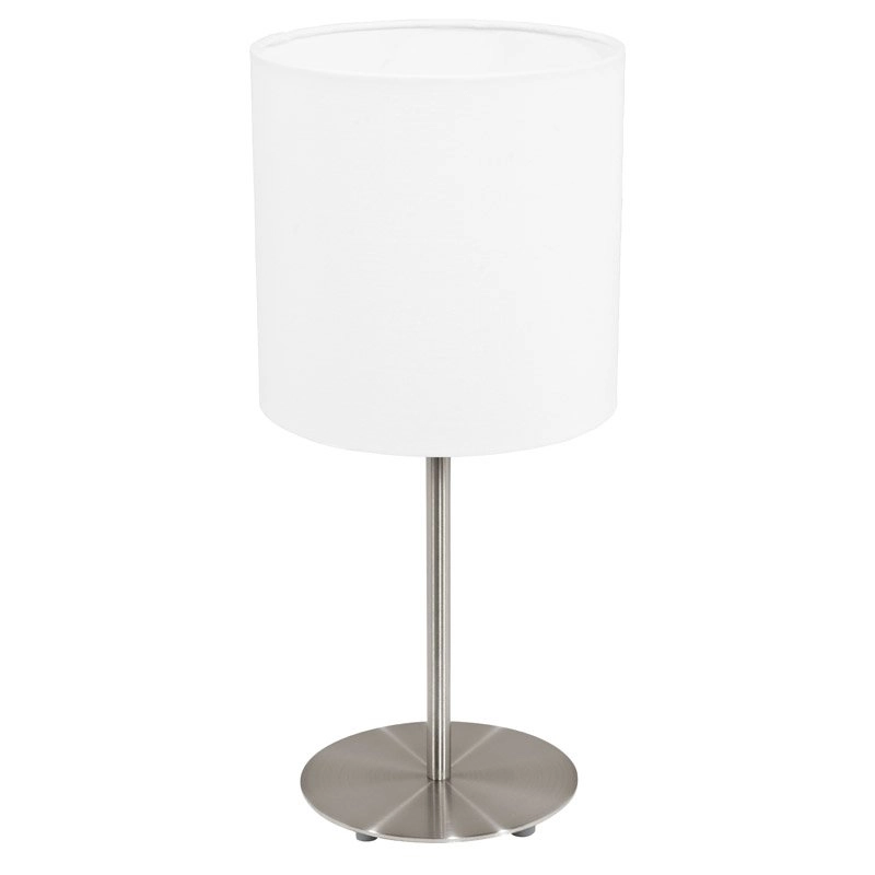 Table lamp Pasteri 40cm matt chrome with white
