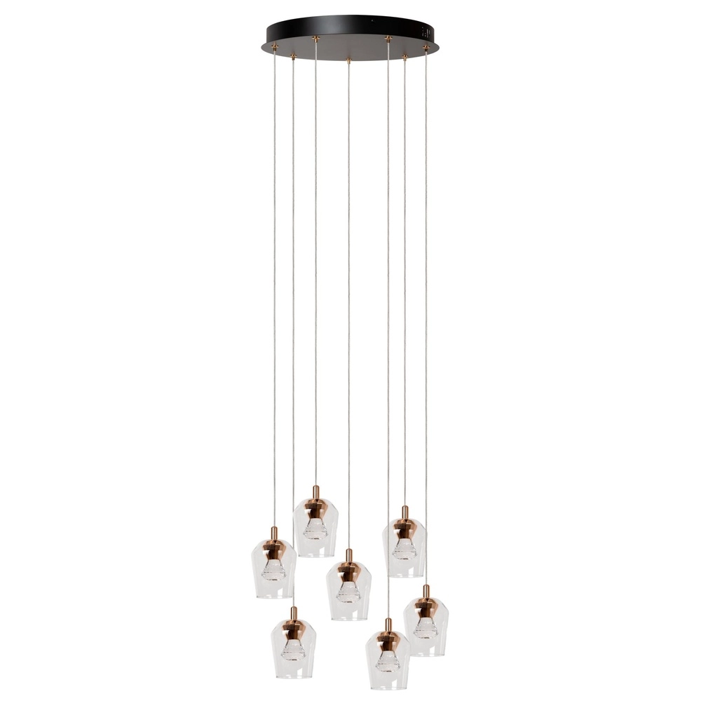 Unique pendant lamp Berliane 7-light round