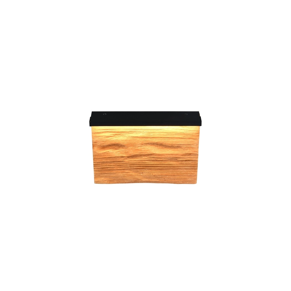 Design wall lamp Kalea black with wood 20cm Trio 4017807661385