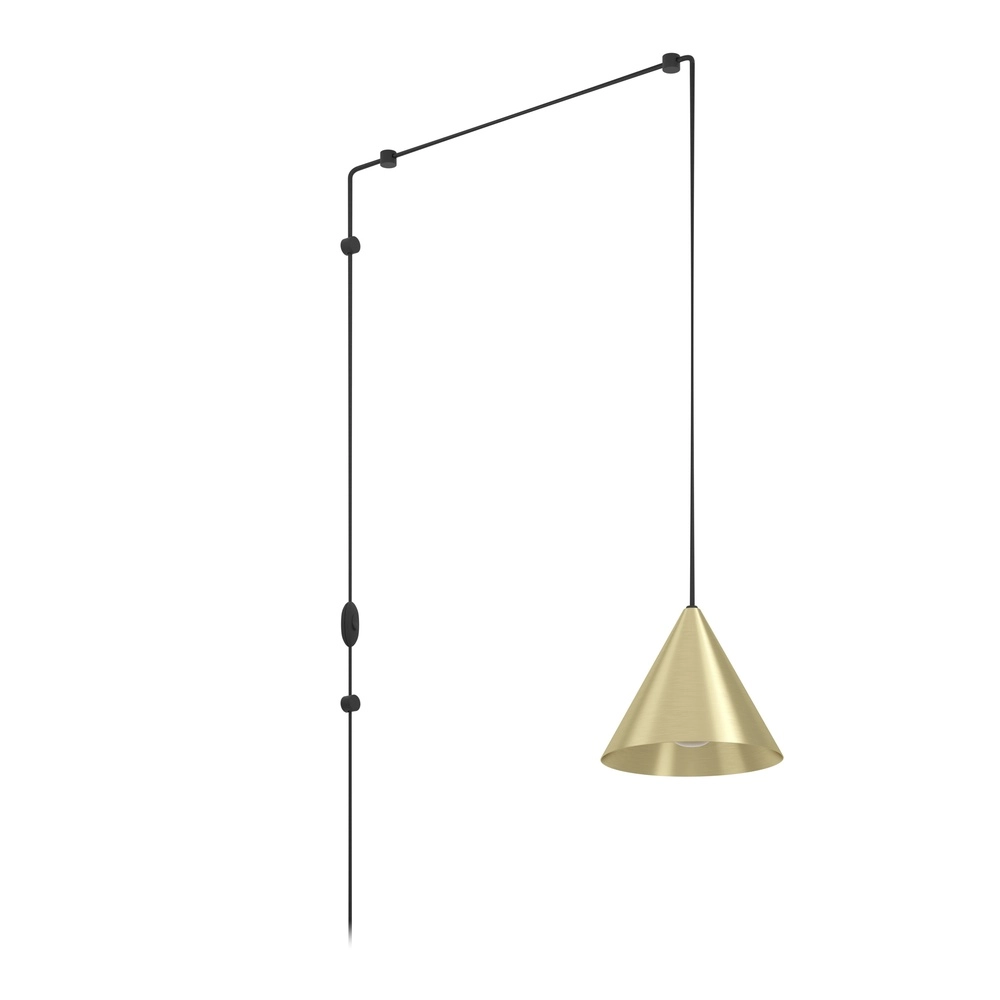 Flexible pendant lamp Narices Ø 18cm - gold - switch