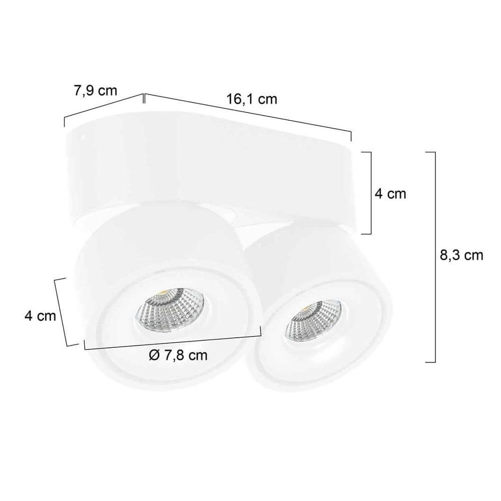 2-light ceiling lamp Fez Black White design Steinhauer 8712746177336