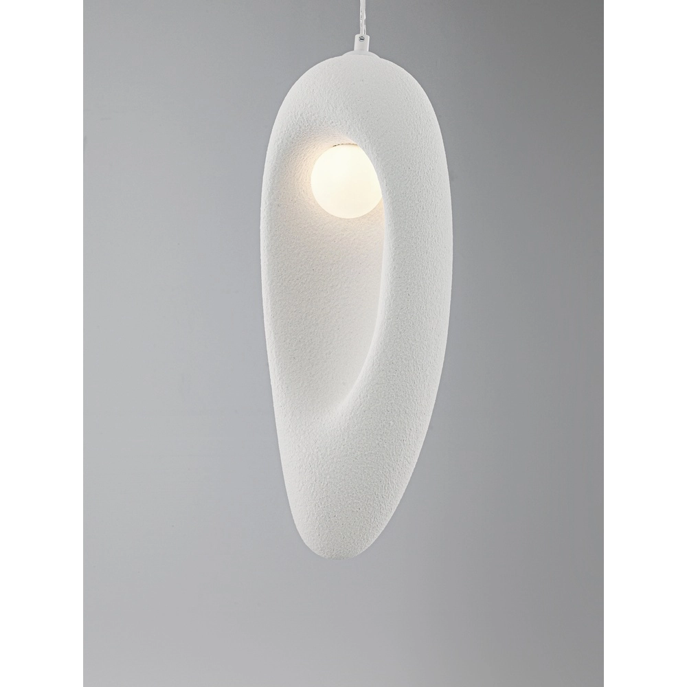 Natural pendant lamp Tempus white 48cm