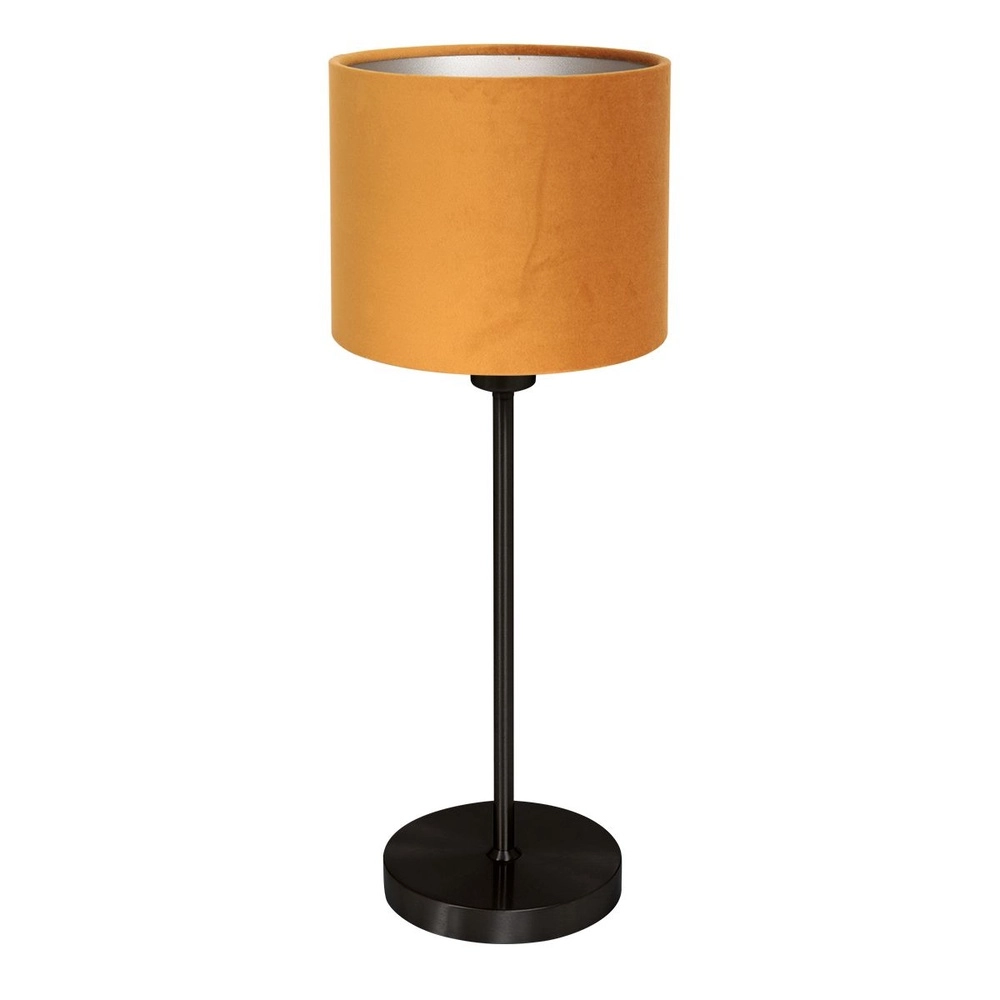 Black table lamp Noor with golden cap
