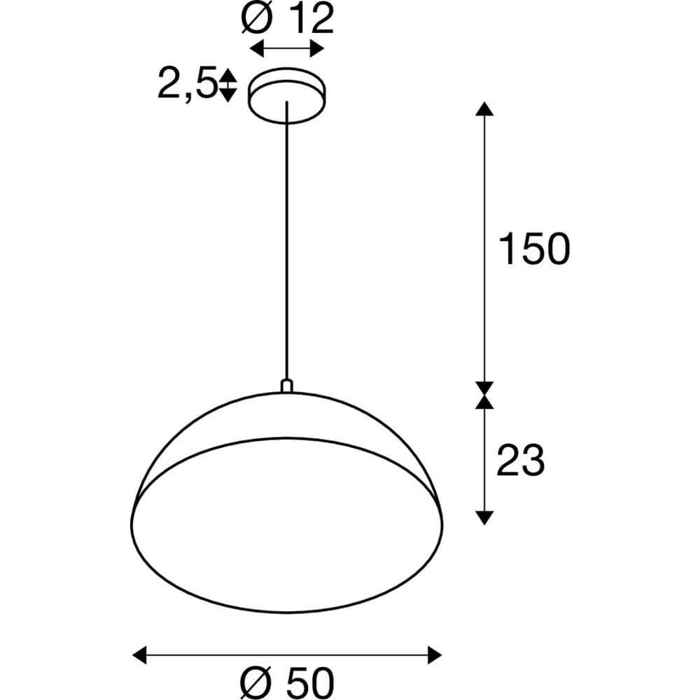 Pendant lamp Forchini 50 black with gold Ø 50cm SLV 4024163298643