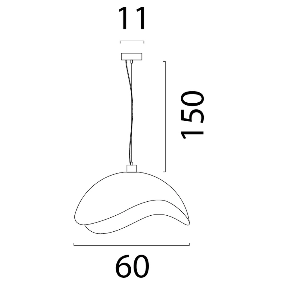 Design pendant lamp Volta Ø60cm - wavy - white Masterlight 8718121191294