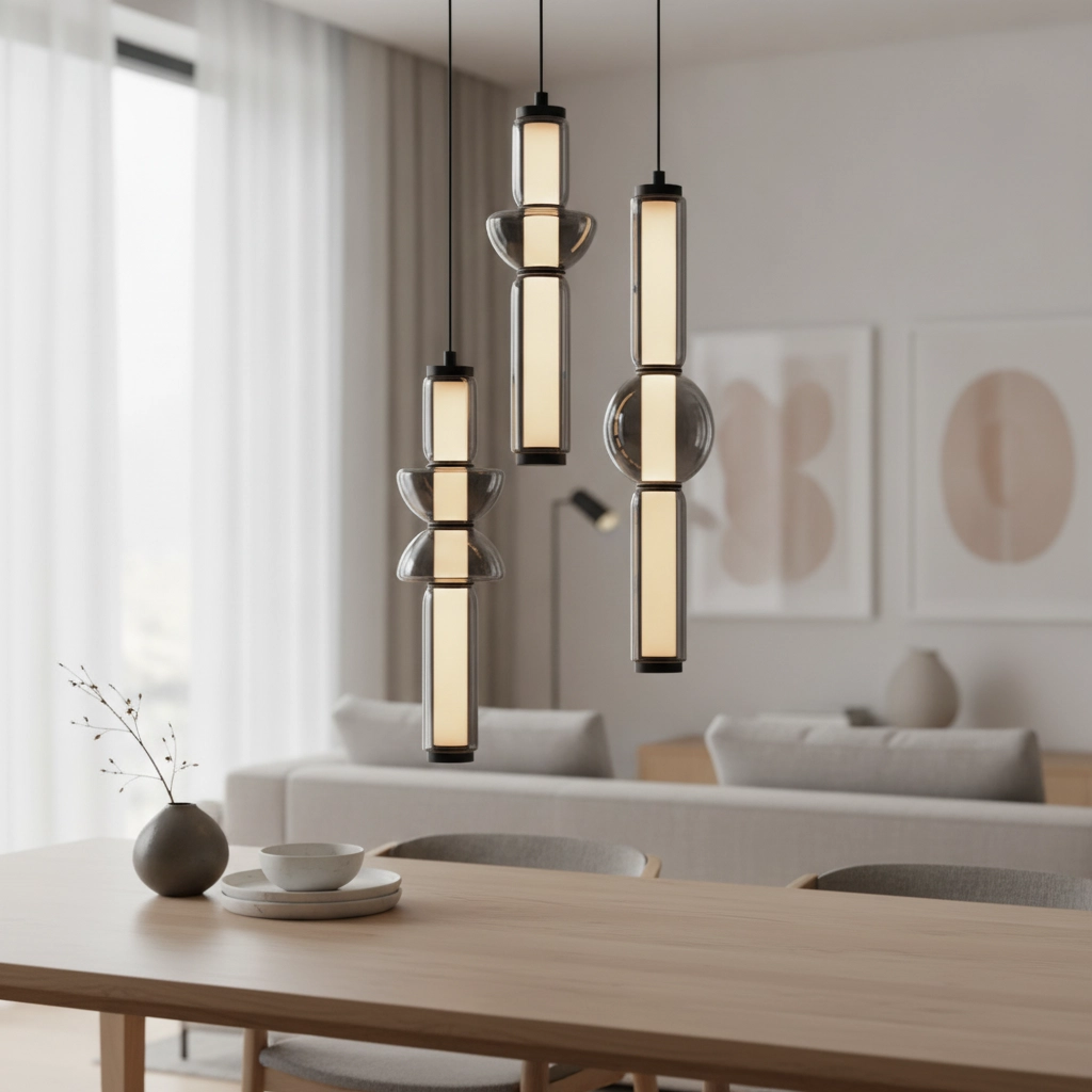 Design pendant lamp Ulon 3-light smoke glass