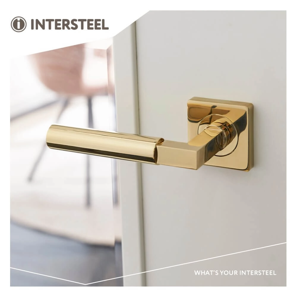 Tight door handle Bau-Stil Square Brass Intersteel 8714186557525
