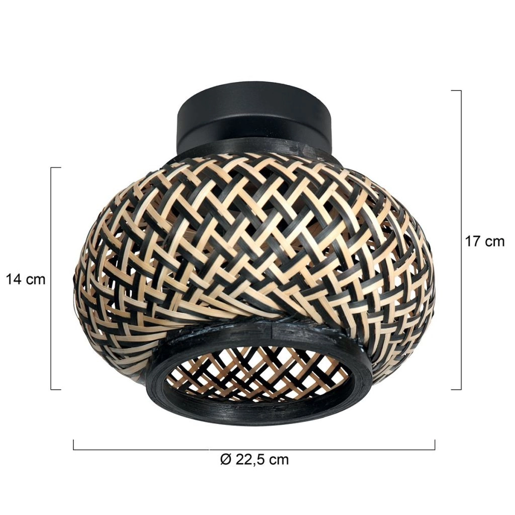 Ceiling lamp Nox Light with bamboo shade Ø22,5cm Steinhauer 8712746182958