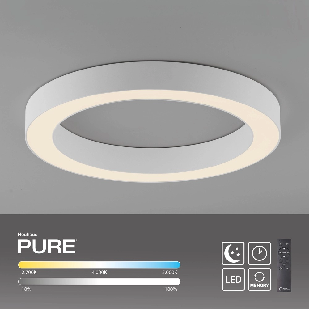 Sleek led ceiling lamp Pure Lines Round Ø 35cm - white Paul Neuhaus 4012248395226