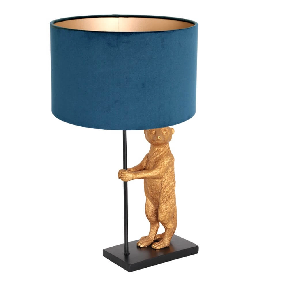 Table lamp Animaux with blue velvet