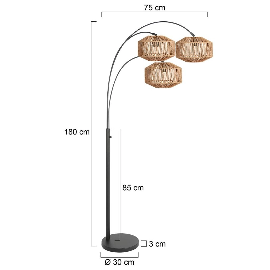 Floor lamp Sparkled Light with rattan hoods Steinhauer 8712746182903