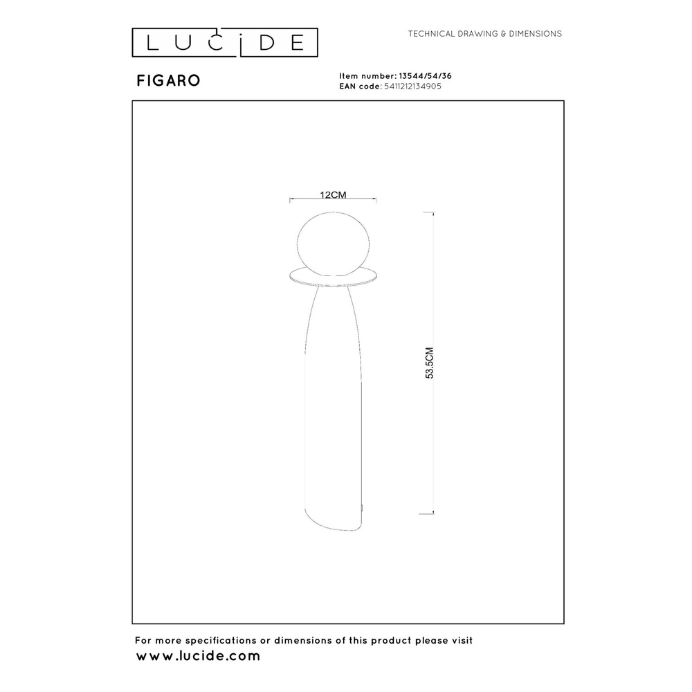 Unique table lamp Figaro 53.5cm Lucide 5411212134905