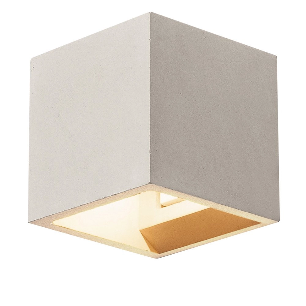 Wall lamp Solid Cube Up-Down concrete gray