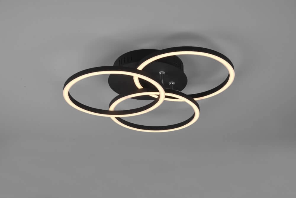 Ceiling lamp Circle 3-ring black Trio 4017807500615