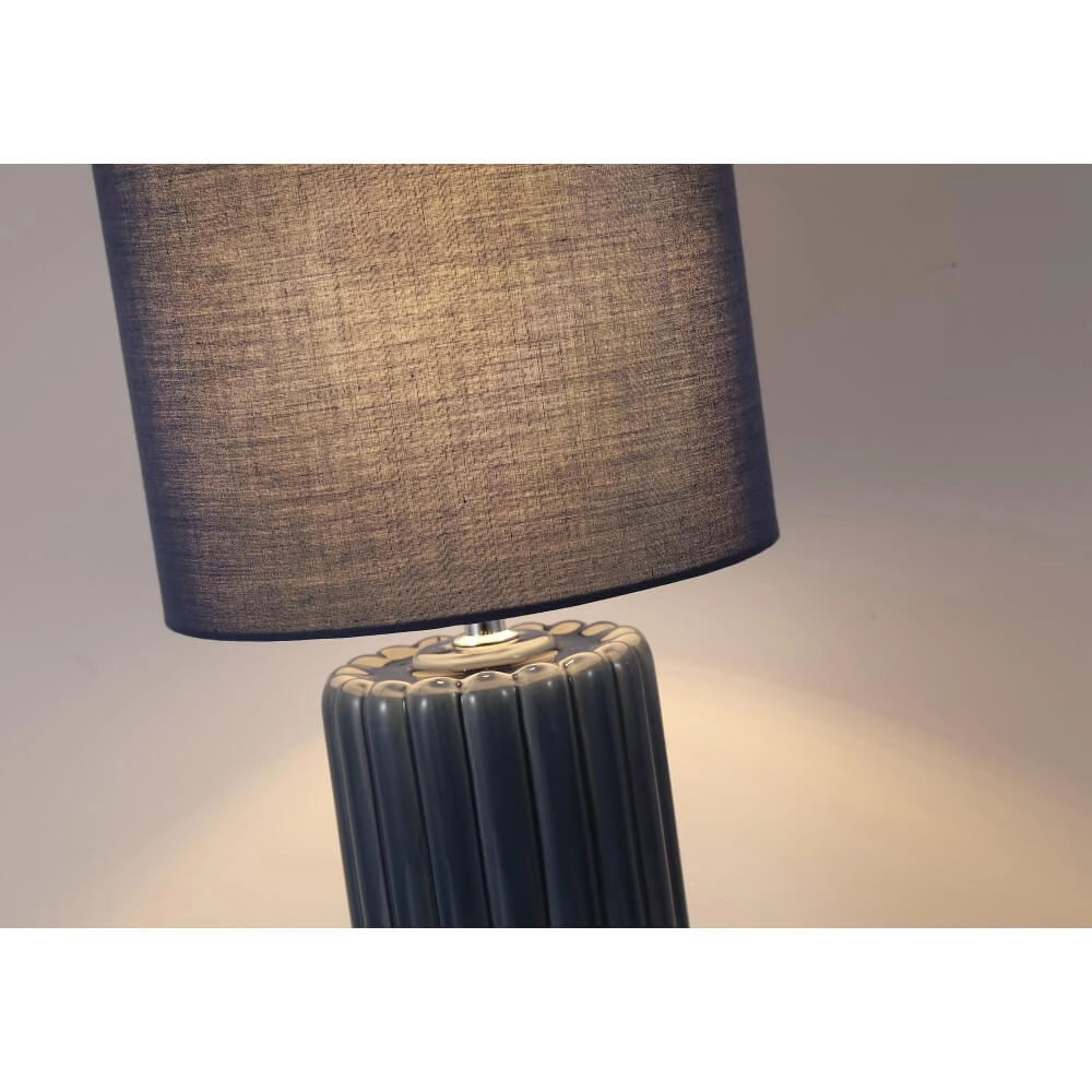 Blue table lamp Groove ceramic Searchlight 5053423274072