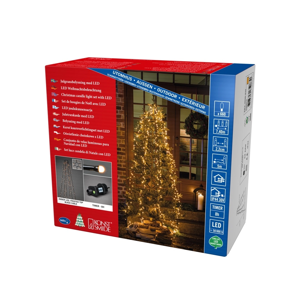 Lighting set 240cm - 6x 110 led - 2100K frosted for Christmas tree KonstSmide 7318306650830