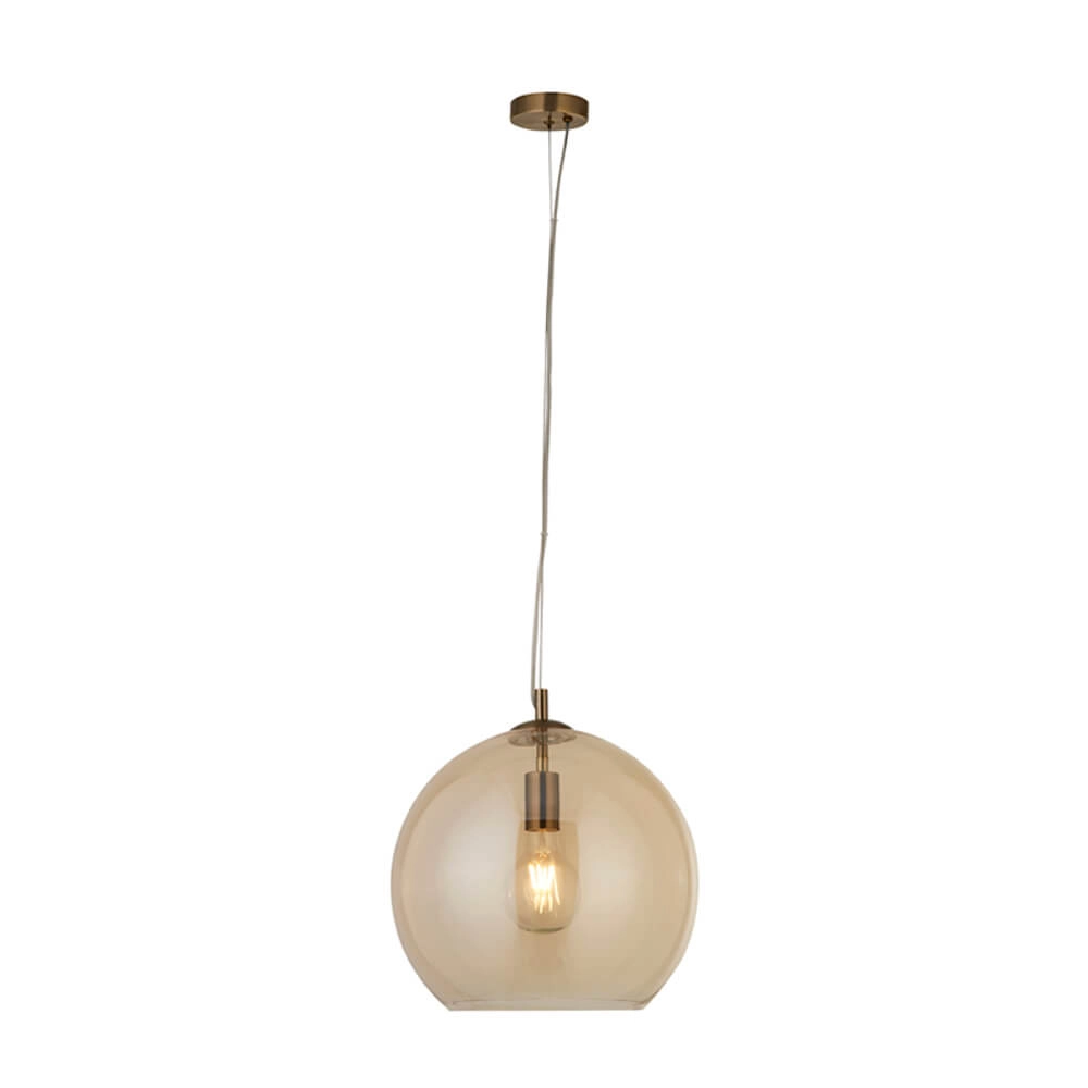 Amber Glass Pendant Lamp Balls Ø 30cm Searchlight 5053423096667