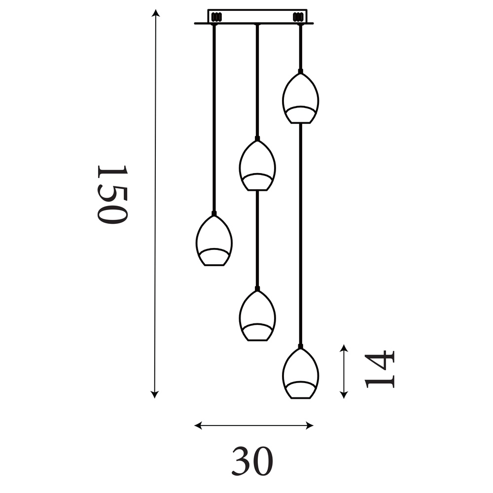 Design pendant lamp Seeds 5-light Searchlight 5053423300542