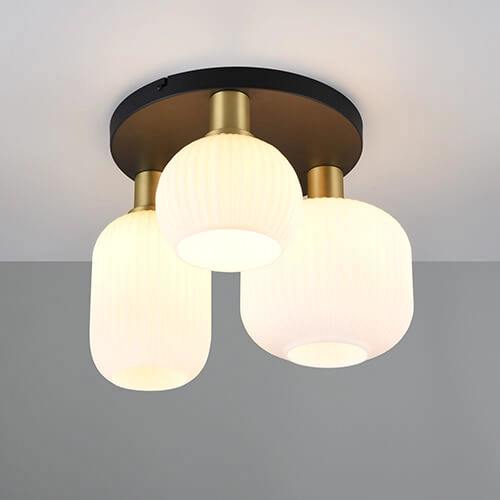 Trendy ceiling lamp Diva with white glass