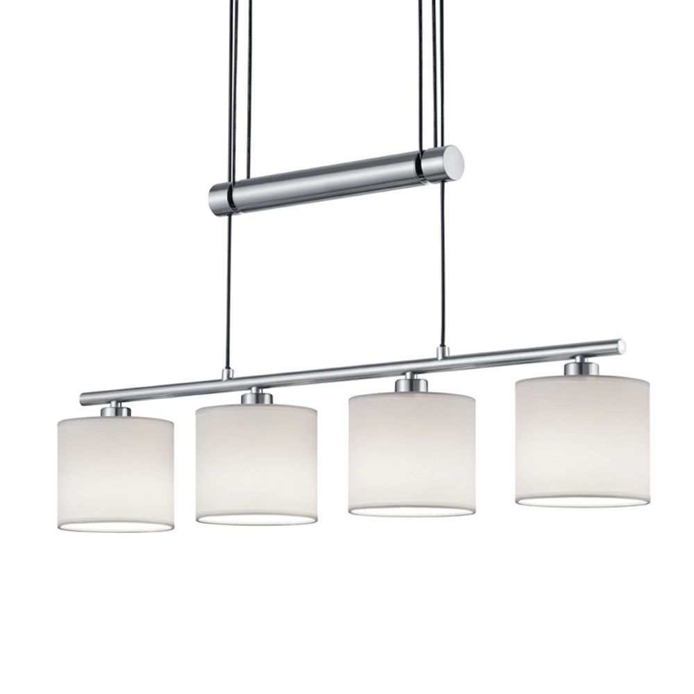 Pendant lamp Garda 4-light nickel matt with white Trio 4017807336948