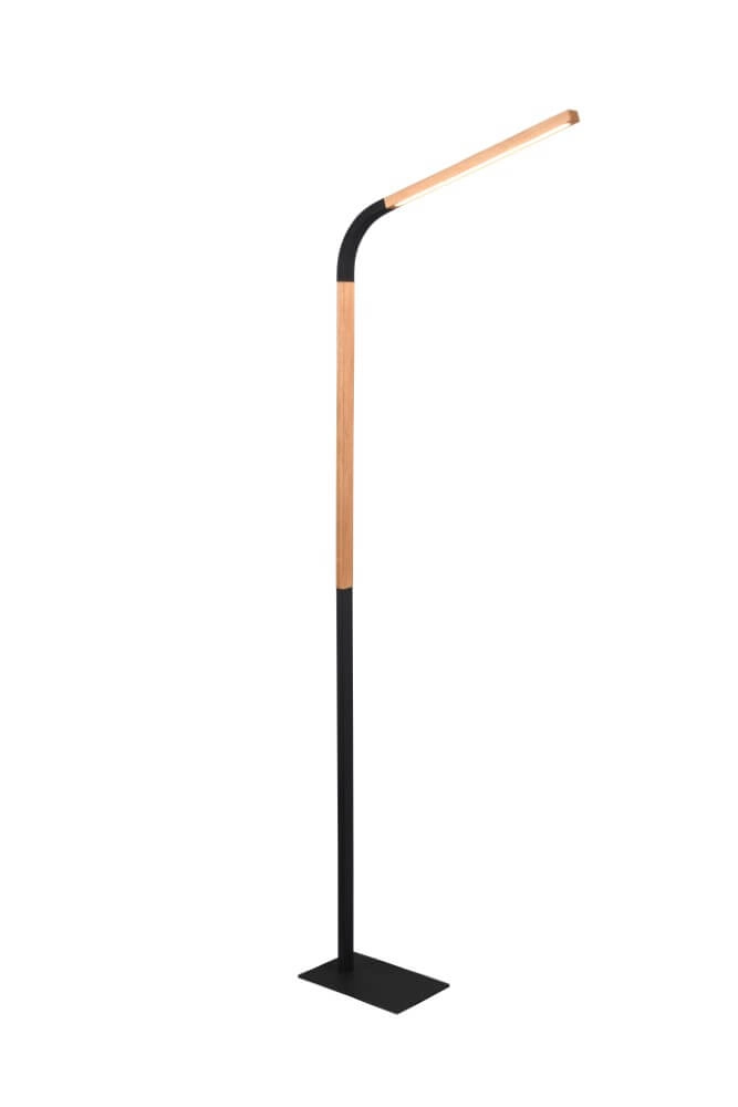 Flexible reading lamp Norris black with wood Trio 4017807600018