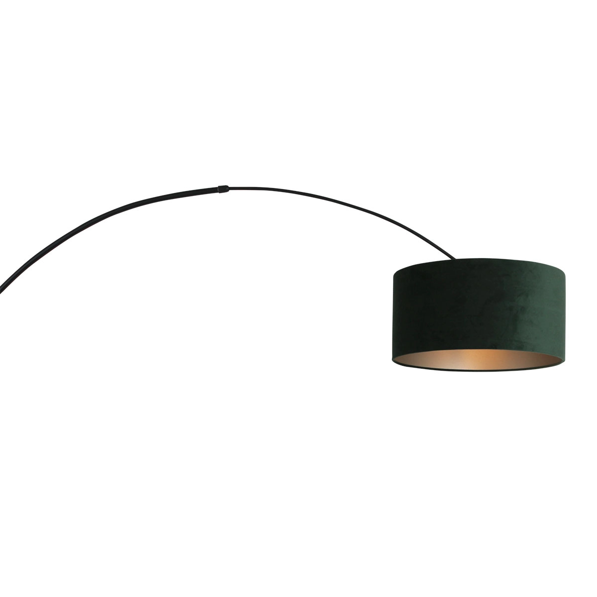 Wall Arc Lamp Sparkled black with green velvet shade Steinhauer 8712746146097