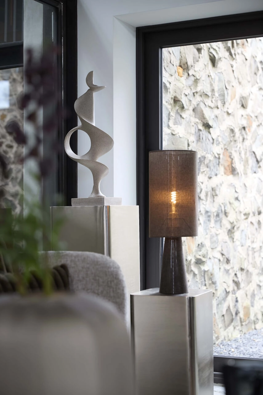 Brown table lamp Micky Ø 20cm