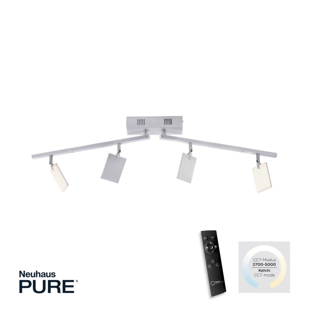 Ceiling lamp Pure Mira 4-light aluminum Paul Neuhaus 4012248358870