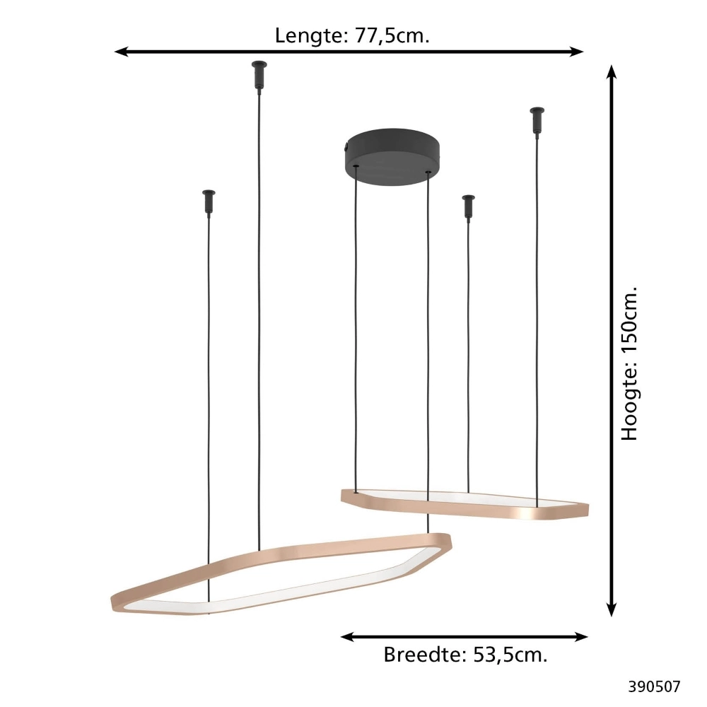 Unique pendant lamp Estrella black with brown Stars of Light 9008606357741