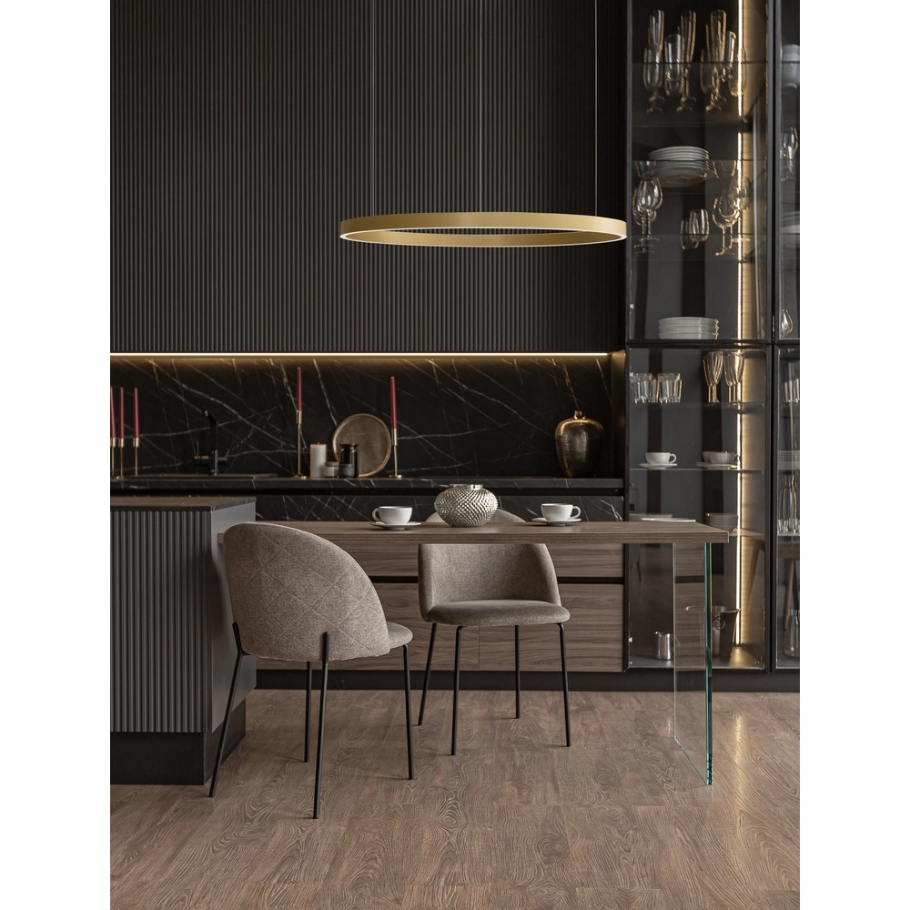Golden pendant lamp Elowen design Ø 98cm Lyora 5212017439147