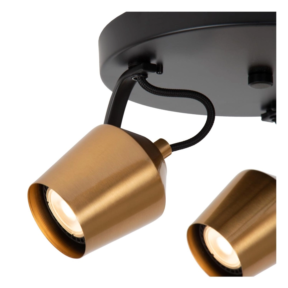 3-light ceiling lamp Emile black with gold Lucide 5411212510099