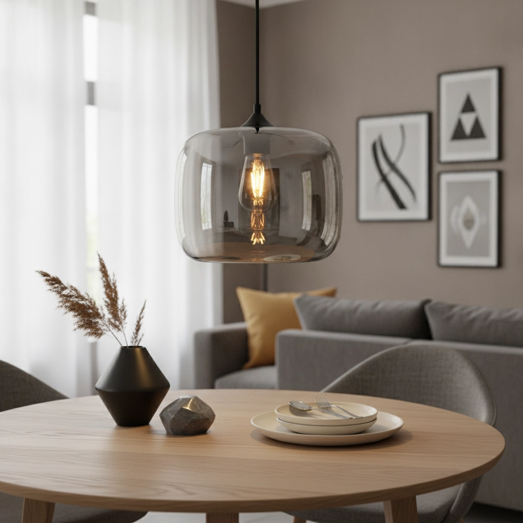 Smoke glass pendant lamp Preston-28