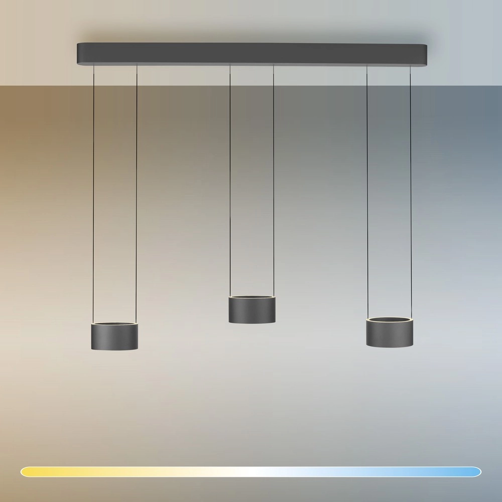 Design LED pendant light Pure Clipse Mystic grey Paul Neuhaus 4012248396315