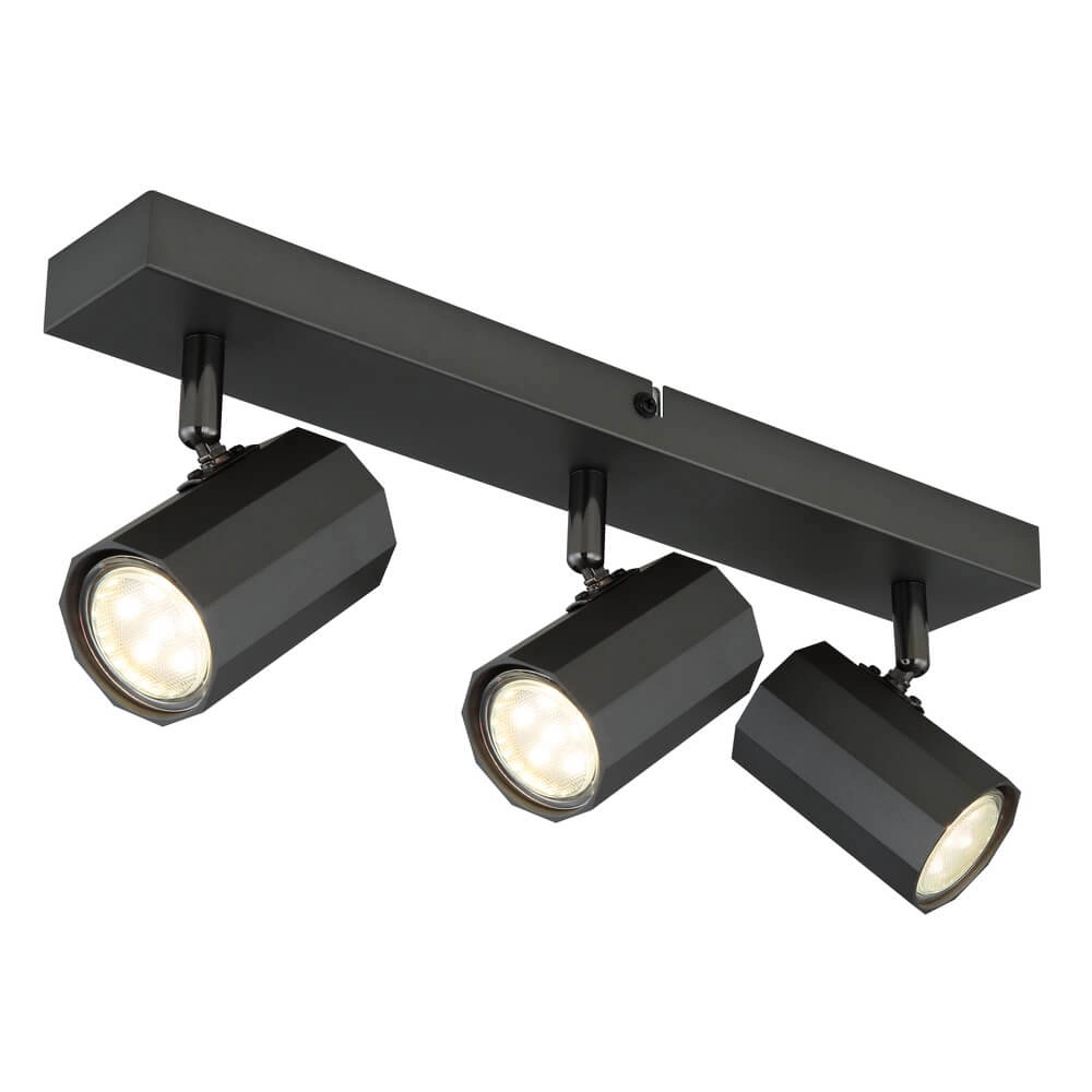 Grey ceiling lamp James 3-light