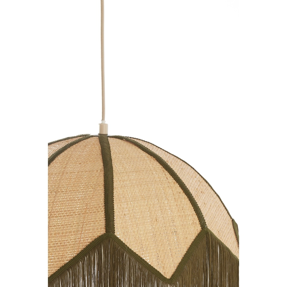 Ø 45cm pendant lamp Sulina raffia with greenery Light & Living 8717807762391