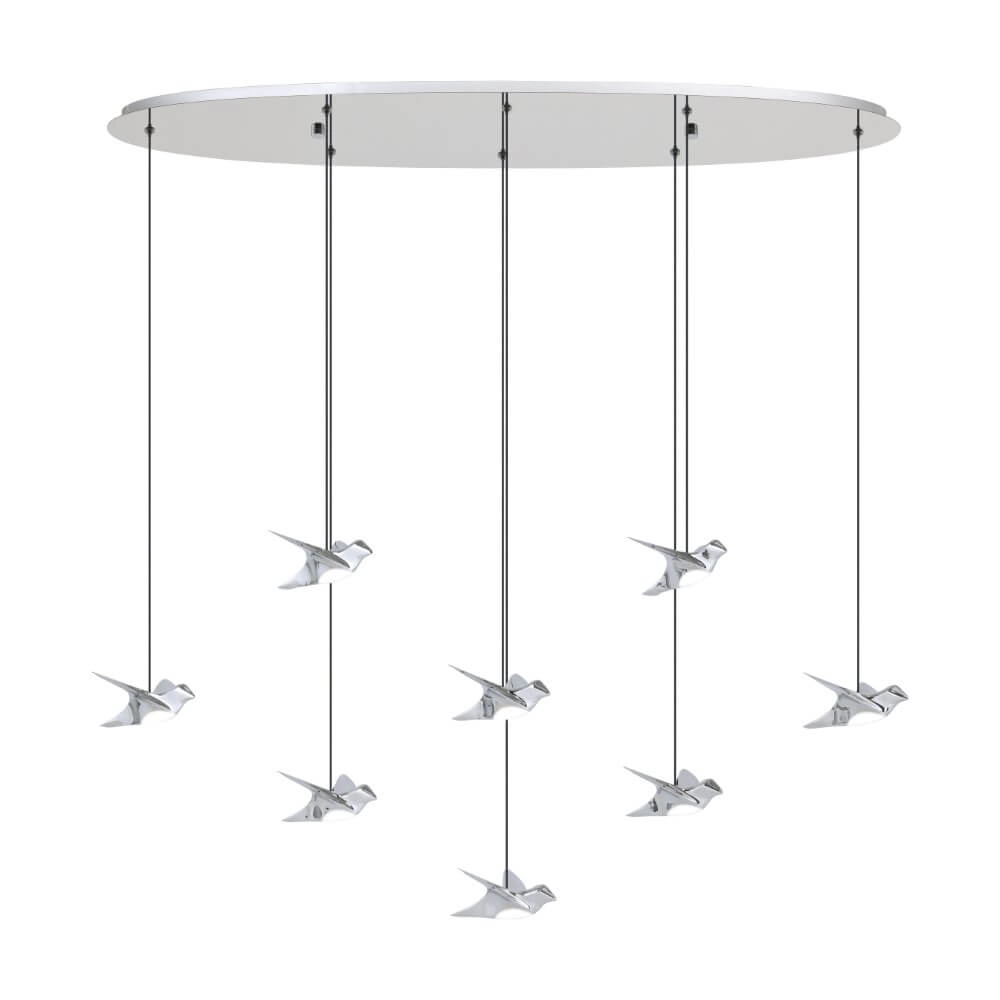 8-light hanging lamp Paratebueno 1 chrome