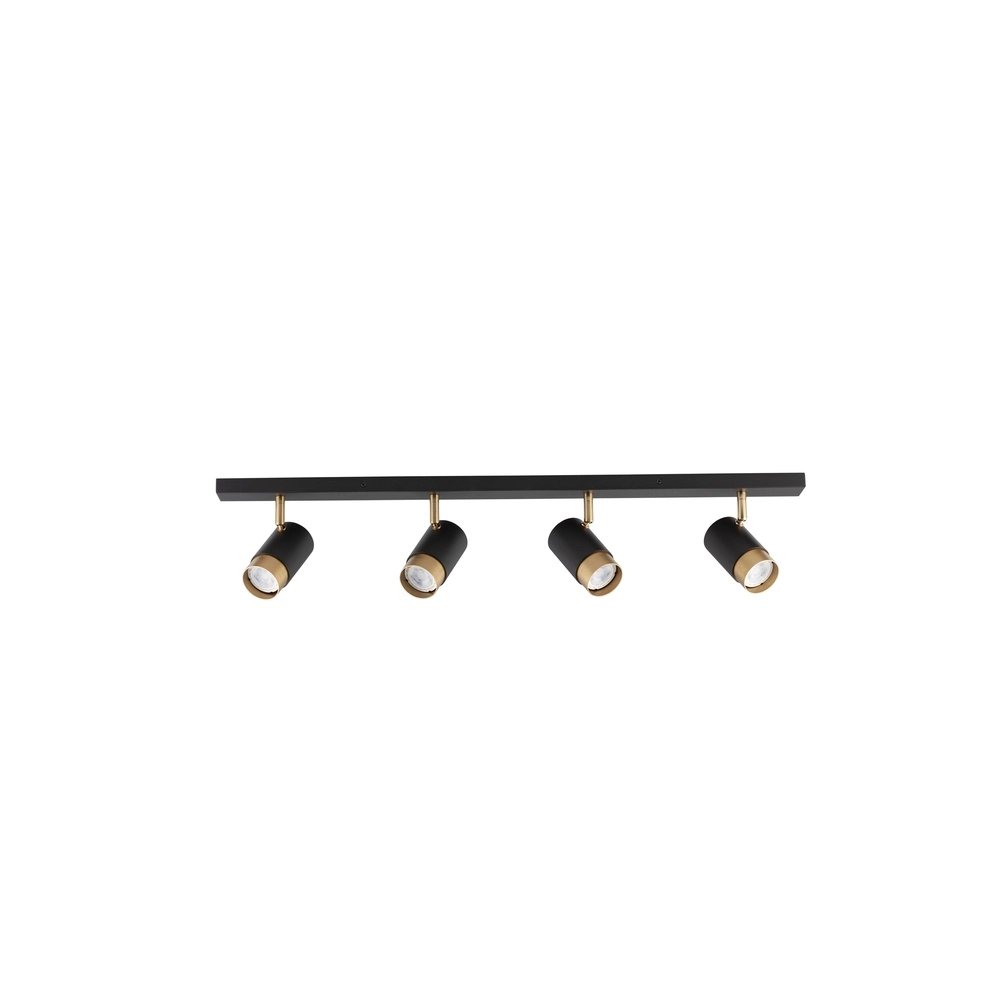 Ceiling spotlight Pogno 4-light black with gold Lyora 5212017430861