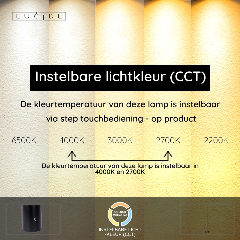 155cm LED Floor Lamp Braga Champagne Premium by Lucide 5411212234452