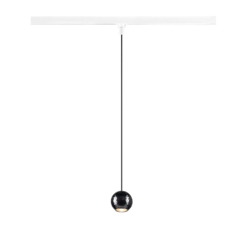 Pendant light for rail Dysko 1-phase white with black