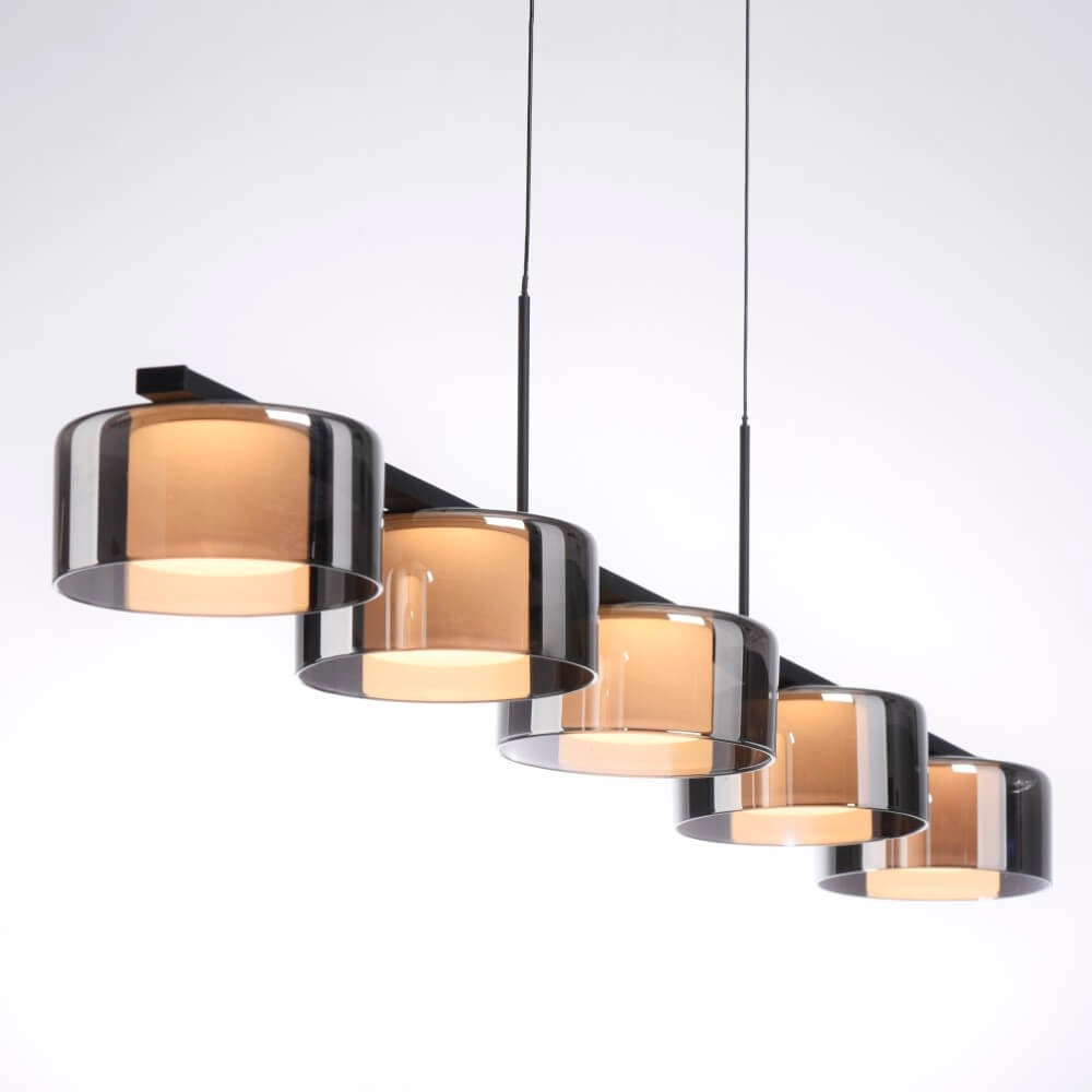 5-light pendant lamp Rika black Paul Neuhaus 4012248383100
