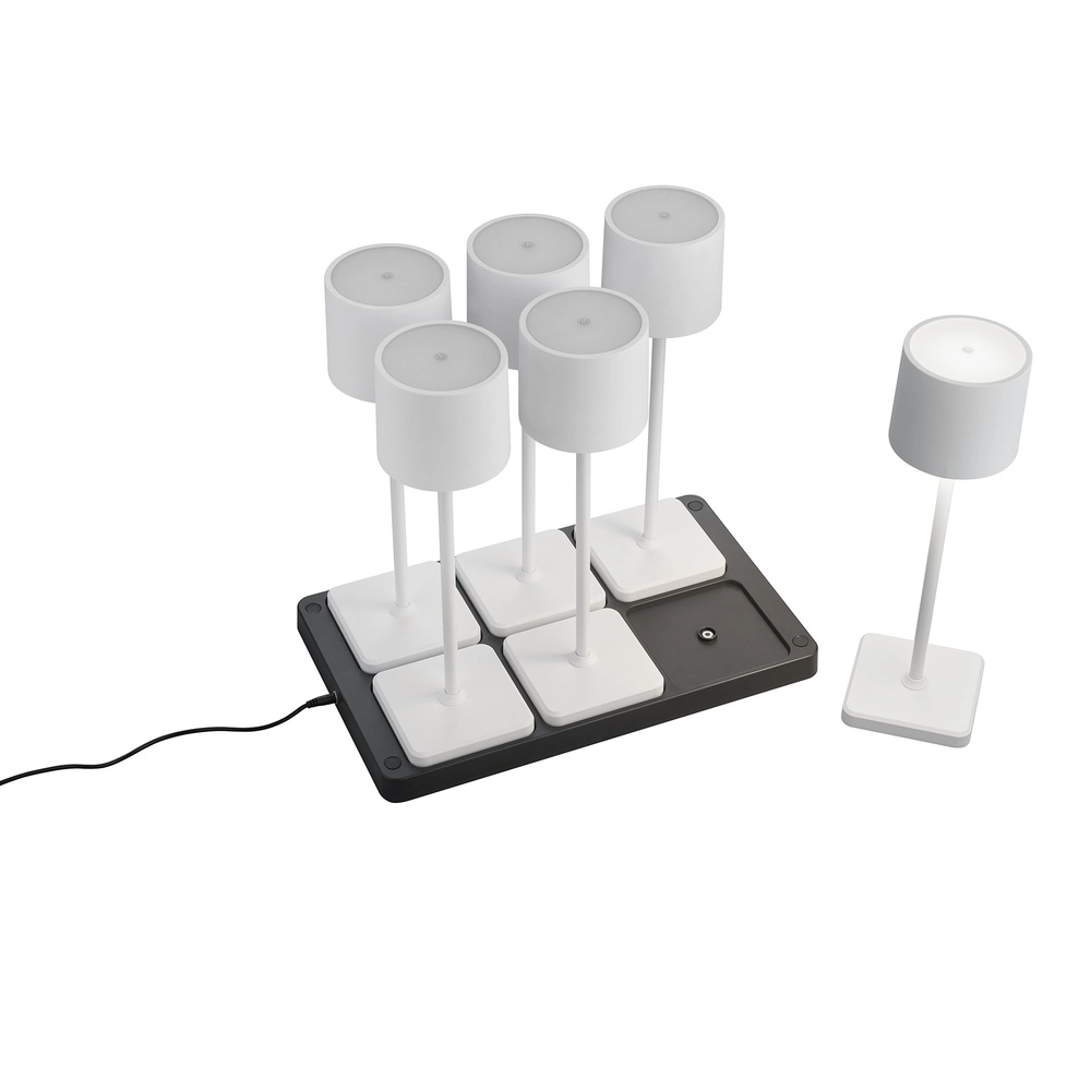 Set of 6 table lamps Fernandez white