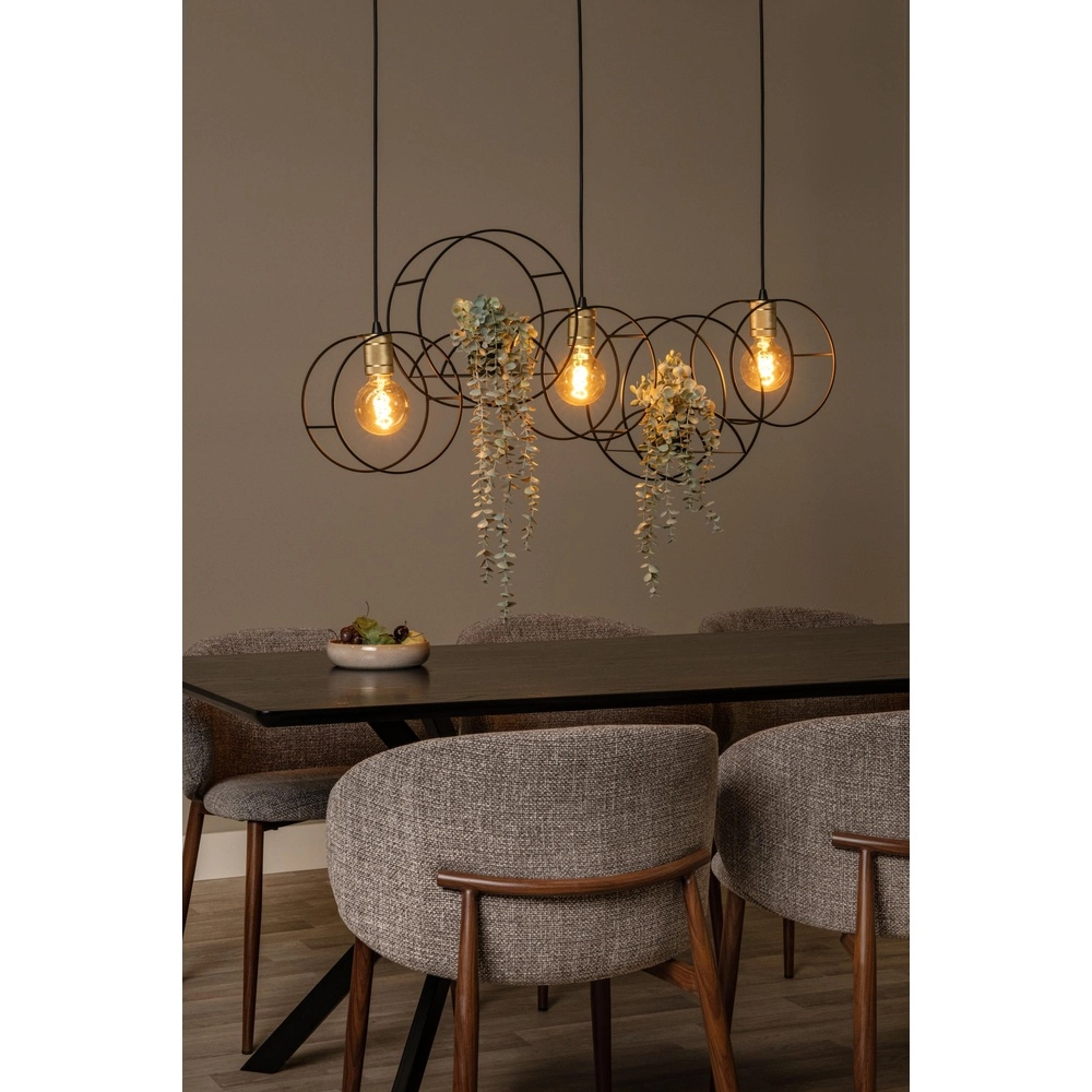 Unique pendant lamp Circle 3-light black Lucide 5411212211910