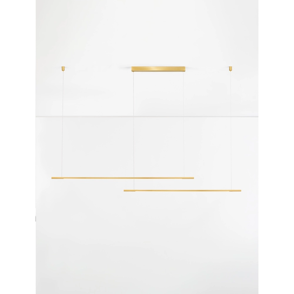 Sleek pendant lamp Brillia gold 161cm