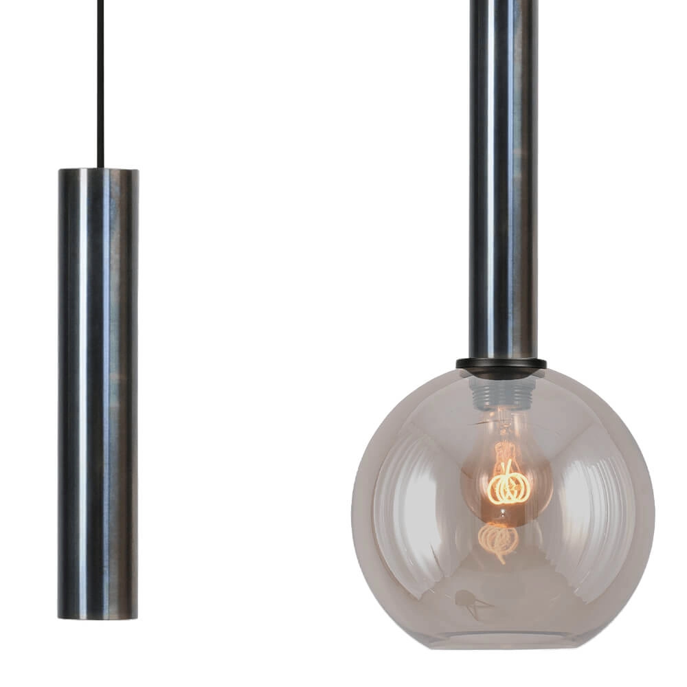 Dining room hanging lamp Bella 2 Dappled oil with gold glass Masterlight 8718121339269