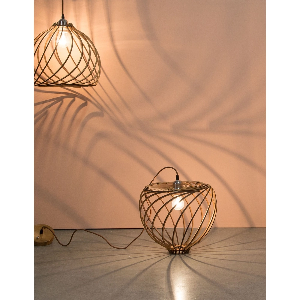 Wooden pendant lamp Adana Ø 35cm Lyora 5212017424952
