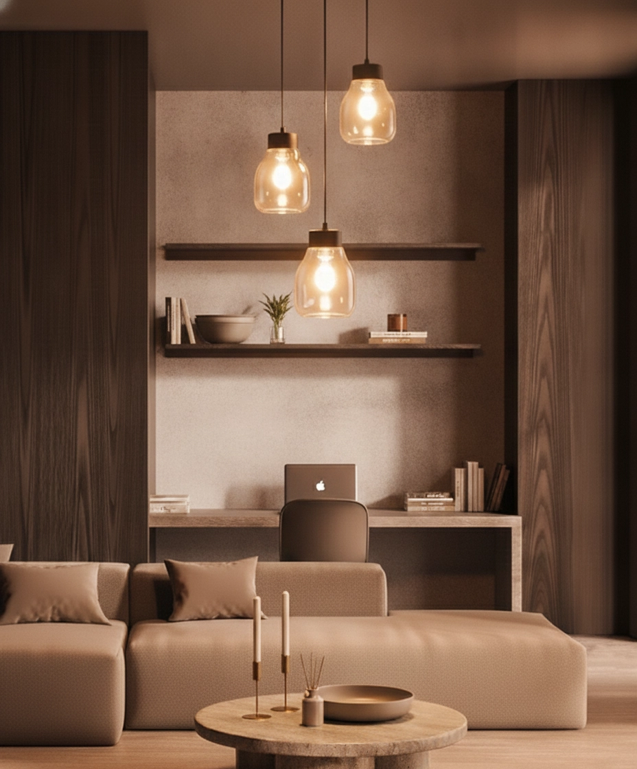 Pendant lamp Blacu 3-light black round